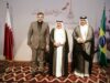 CDIAL participa da comemoração do Dia Nacional do Catar diretor geral do CDIAL Sr. Ziad Ahmad Saifi; o excelentíssimo Sr. Ahmad Ibrahim Al Abdullah, embaixador do Catar no Brasil e o Sr. Abdulaziz Abdullah Al-Dosari, terceiro secretário da embaixada do Catar.